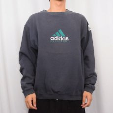 画像2: 90's adidas EQUIPMENT ロゴ刺繍スウェット NAVY M (2)