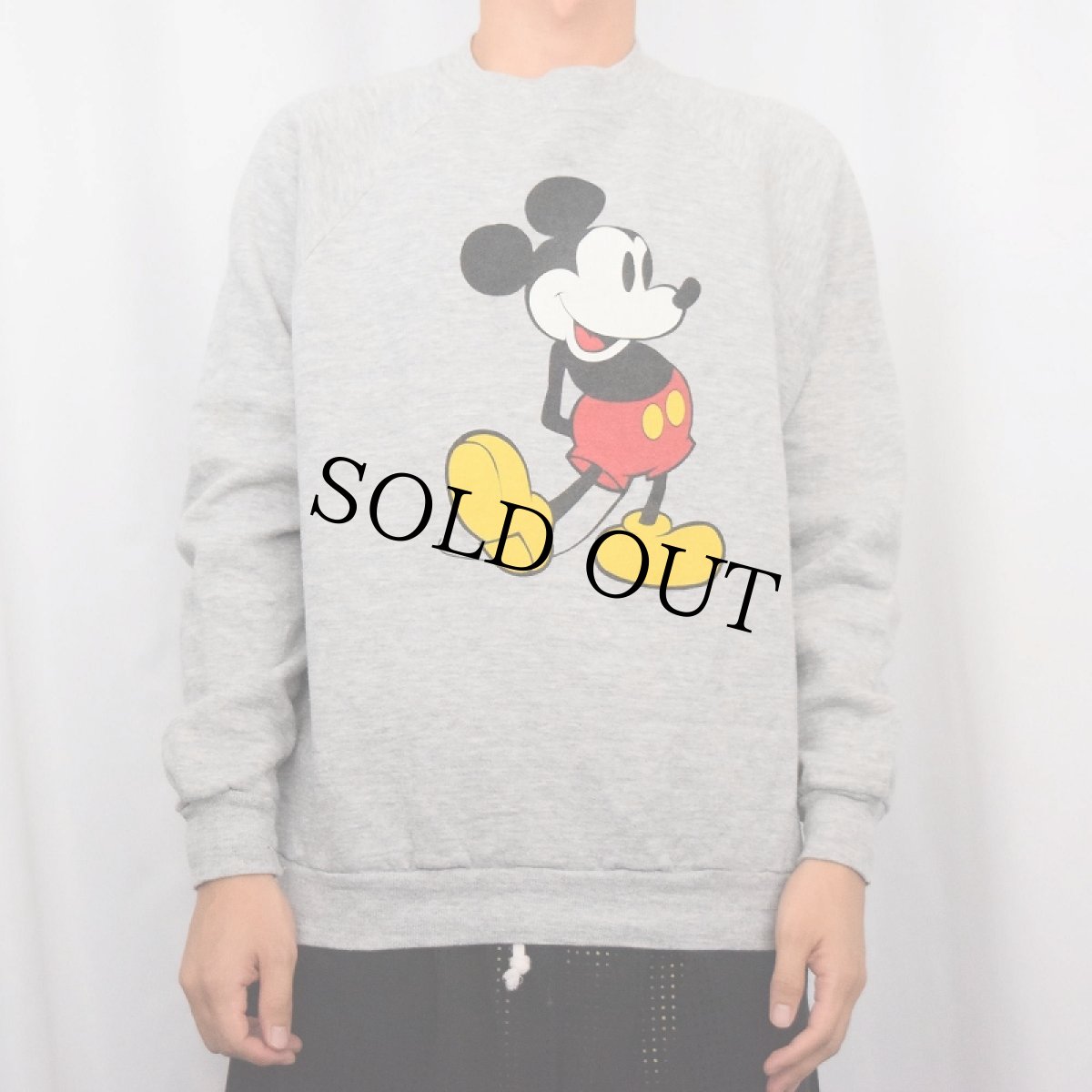 画像2: 90's Disney MICKEY MOUSE USA製 キャラクタープリントラグランスウェット XL (2)