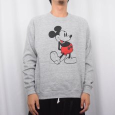 画像2: 90's Disney MICKEY MOUSE USA製 白靴ミッキー キャラクタープリントラグランスウェット XL (2)
