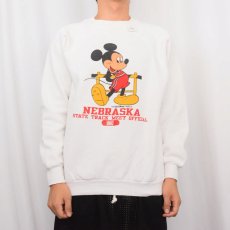 画像2: 80's Disney MICKEY MOUSE USA製 キャラクタープリントラグランスウェット XL (2)