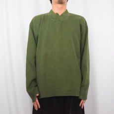 画像2: 90's J.CREW USA製 モックネック コットンニットセーター L (2)