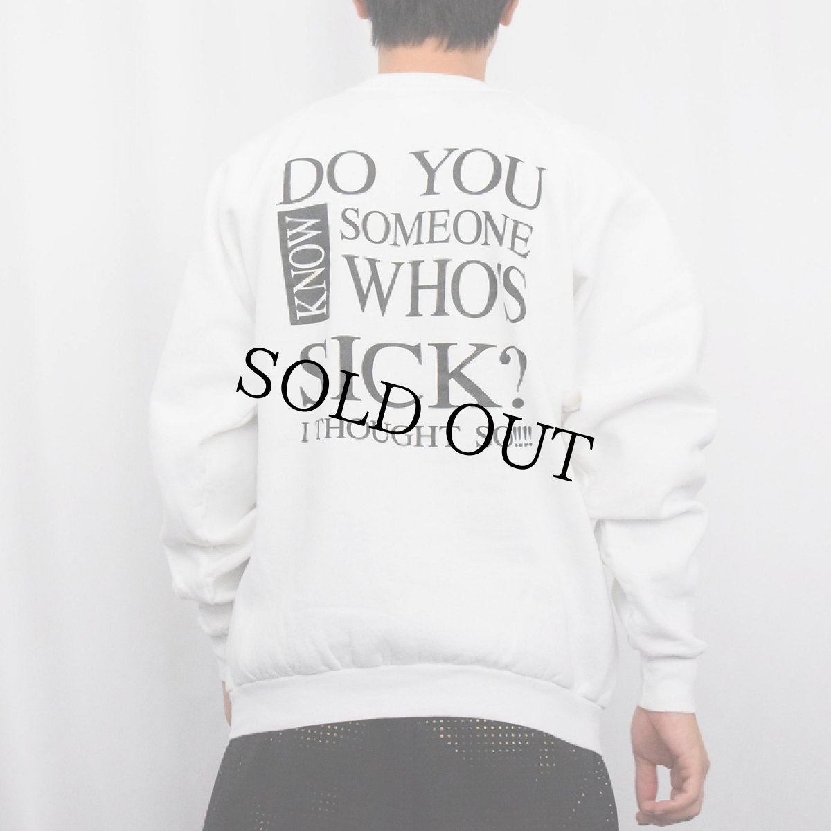 画像4: 90's USA製 "RACISM&IGNORANCE..." メッセージプリントラグランスウェット XL (4)