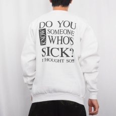 画像4: 90's USA製 "RACISM&IGNORANCE..." メッセージプリントラグランスウェット XL (4)