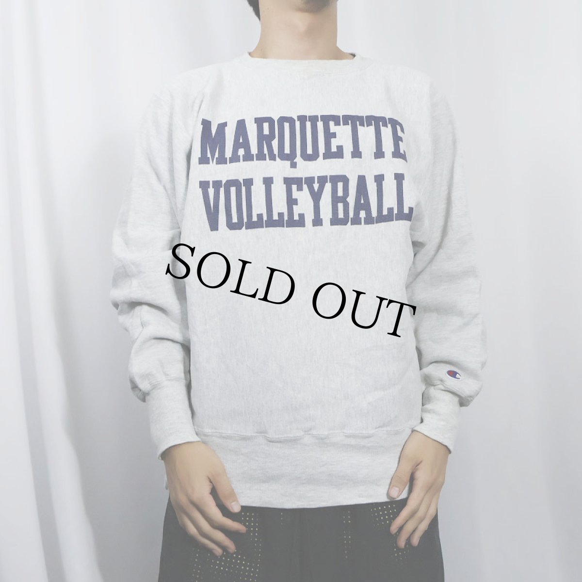 画像2: 90's Champion REVERSE WEAVE "MARQUETTE VOLLEYBALL" プリントスウェット L (2)