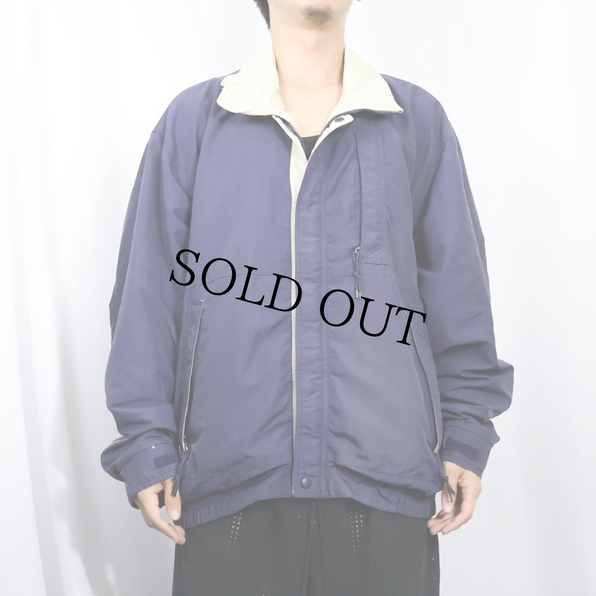 画像2: 90's EMS ナイロンジャケット NAVY L (2)