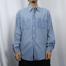 画像2: 60〜70's WASHINGTON DEE CEE USA製 シャンブレーシャツ SIZE15 1/2 (2)