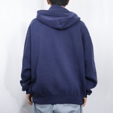 画像3: 90's RUSSELL ATHLETIC 無地スウェットジップパーカー NAVY XL (3)