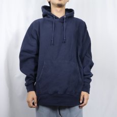 画像2: 2000's Champion REVERSE WEAVE 目無し スウェットフーディー NAVY XL (2)