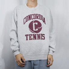 画像2: 90's RUSSELL ATHLETIC USA製 "CONCORDIA TENNIS" 前V プリントスウェット XL (2)