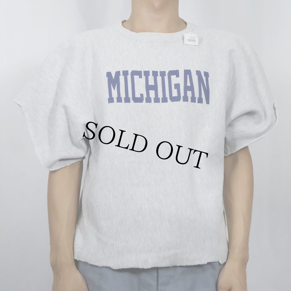 画像2: 90's Champion REVERSE WEAVE "MICHIGAN" カットオフ プリントスウェット (2)
