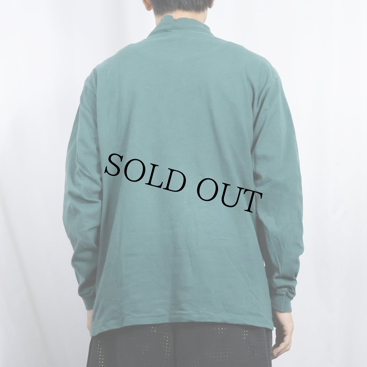 画像3: 90's KEY ELEMENTS USA製 モックネック 無地ポケットロンT M (3)