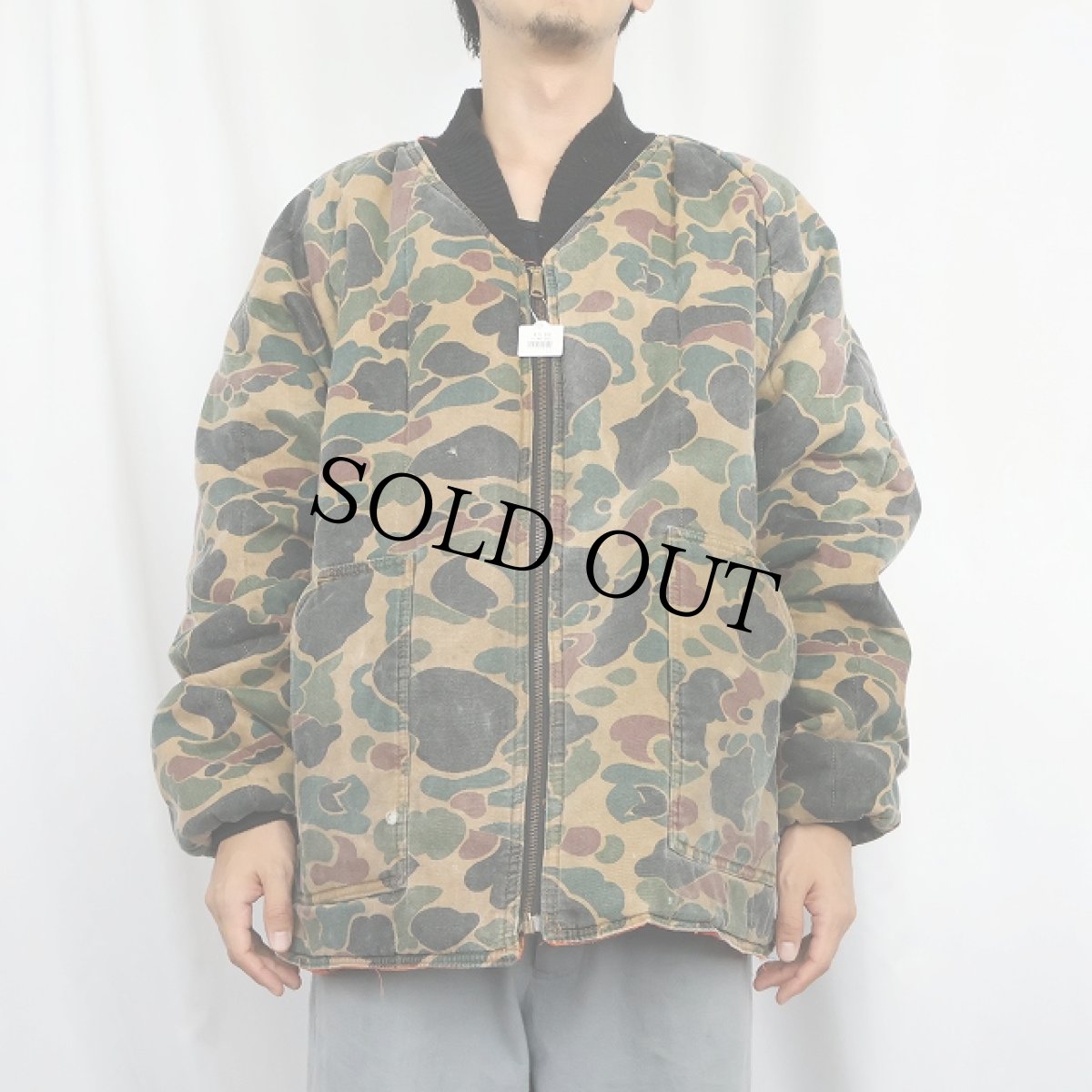 画像3: 80's American Field USA製 ダックハンターカモ柄 リバーシブルジップジャケット XL (3)