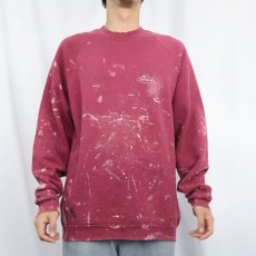 画像2: FRUIT OF THE LOOM ペンキペイント ロゴプリントラグランスウェット L (2)