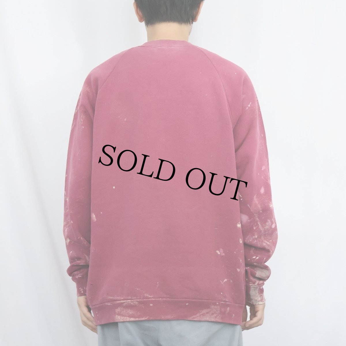 画像3: FRUIT OF THE LOOM ペンキペイント ロゴプリントラグランスウェット L (3)