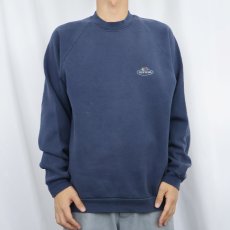 画像2: FRUIT OF THE LOOM ロゴプリントラグランスウェット NAVY L (2)