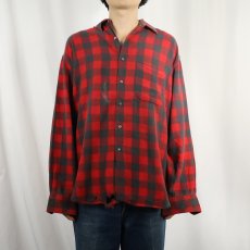 画像2: 80's GAP バッファローチェック柄 ライトネルシャツ L (2)