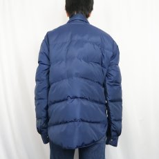 画像3: 70's THE NORTH FACE 茶タグ ナイロンダウンシャツジャケット NAVY XL (3)