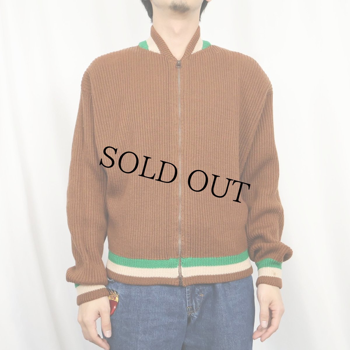 画像3: 〜60's リバーシブル ウールニットジップジャケット (3)