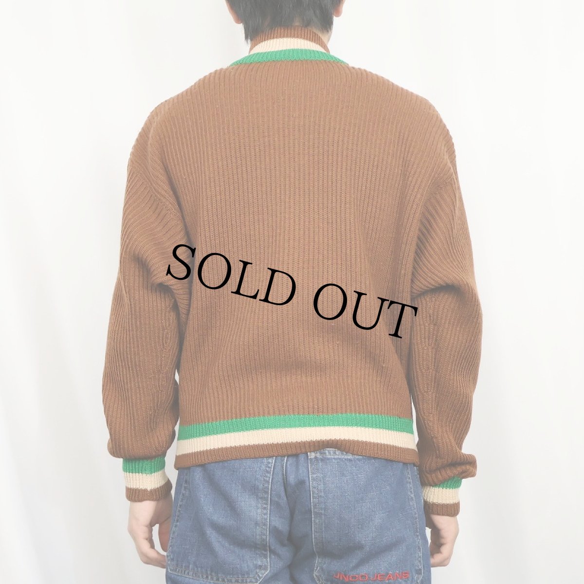 画像4: 〜60's リバーシブル ウールニットジップジャケット (4)