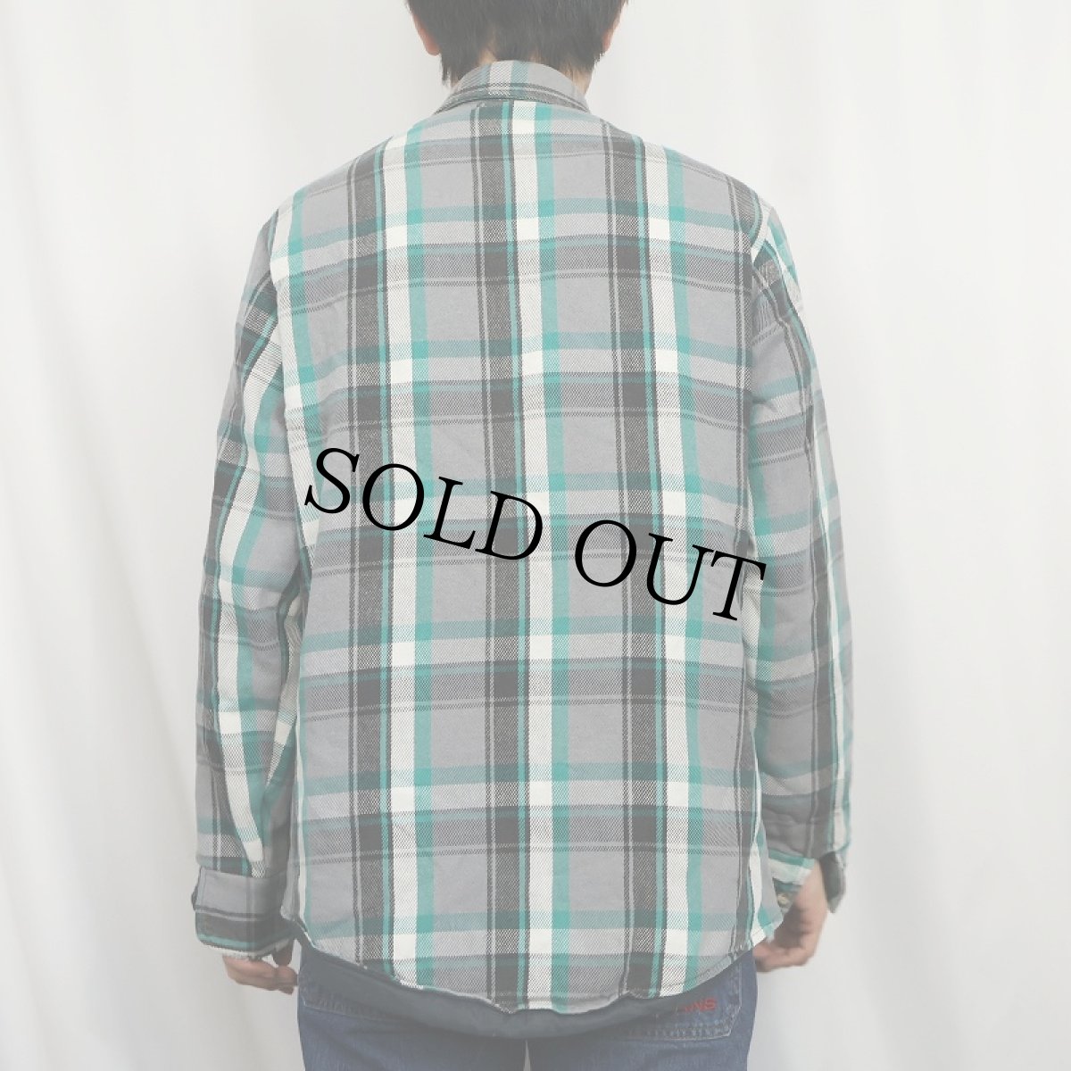 画像3: 80's PRIVATE PROPERTY USA製 チェック柄 キルティングライナー ヘビーネルシャツ M (3)