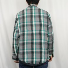 画像3: 80's PRIVATE PROPERTY USA製 チェック柄 キルティングライナー ヘビーネルシャツ M (3)
