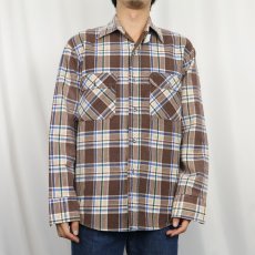 画像2: 70's Sears Fieldmaster キルティングライナー プリントネルシャツ M (2)