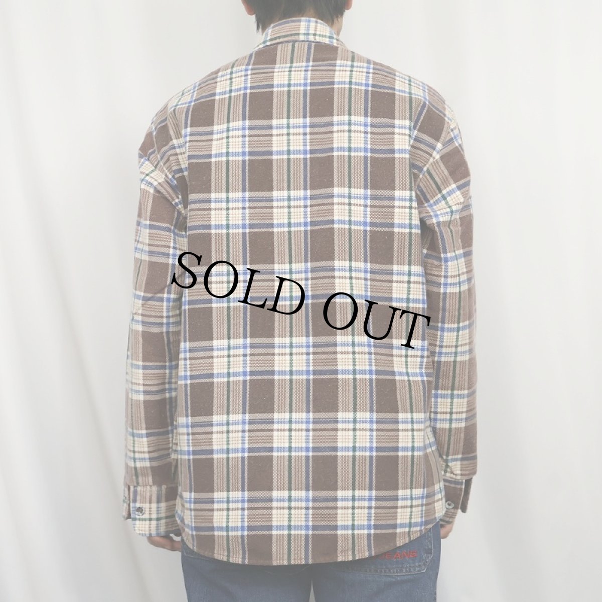 画像3: 70's Sears Fieldmaster キルティングライナー プリントネルシャツ M (3)