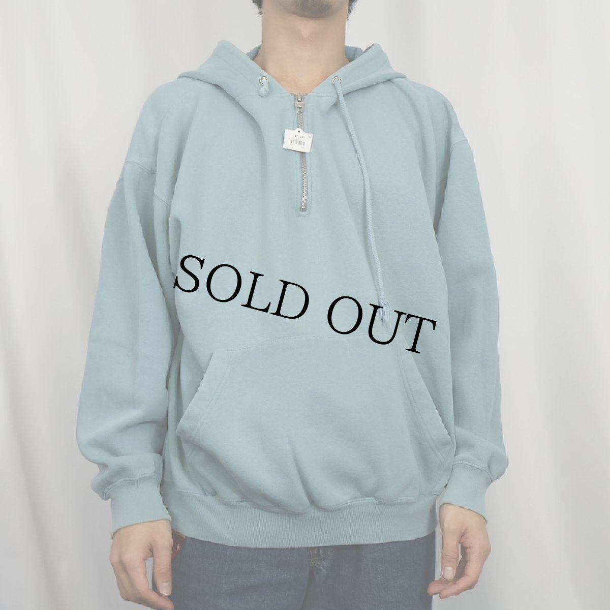 画像2: 90's GAP ハーフジップ スウェットフーディー L (2)