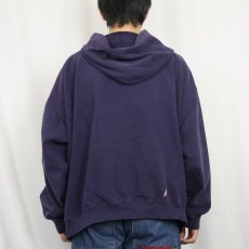 画像3: 90's GAP ハーフジップ スウェットフーディー NAVY XL (3)