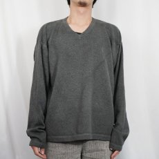 画像2: POLO Ralph Lauren ロゴ刺繍 Vネック コットンニットセーター XL (2)