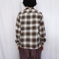 画像3: 60's Wolinetta by Mac Taggart オンブレーチェック柄 レーヨンシャツ M (3)