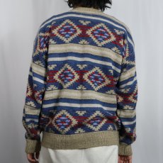 画像3: 90's JANTZEN USA製 ネイティブ柄 ジャガードニットセーター XL (3)