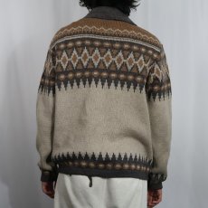 画像3: 70's WHITE RAM CANADA製 ノルディック柄 アクリル×ウールニットジップジャケット M (3)