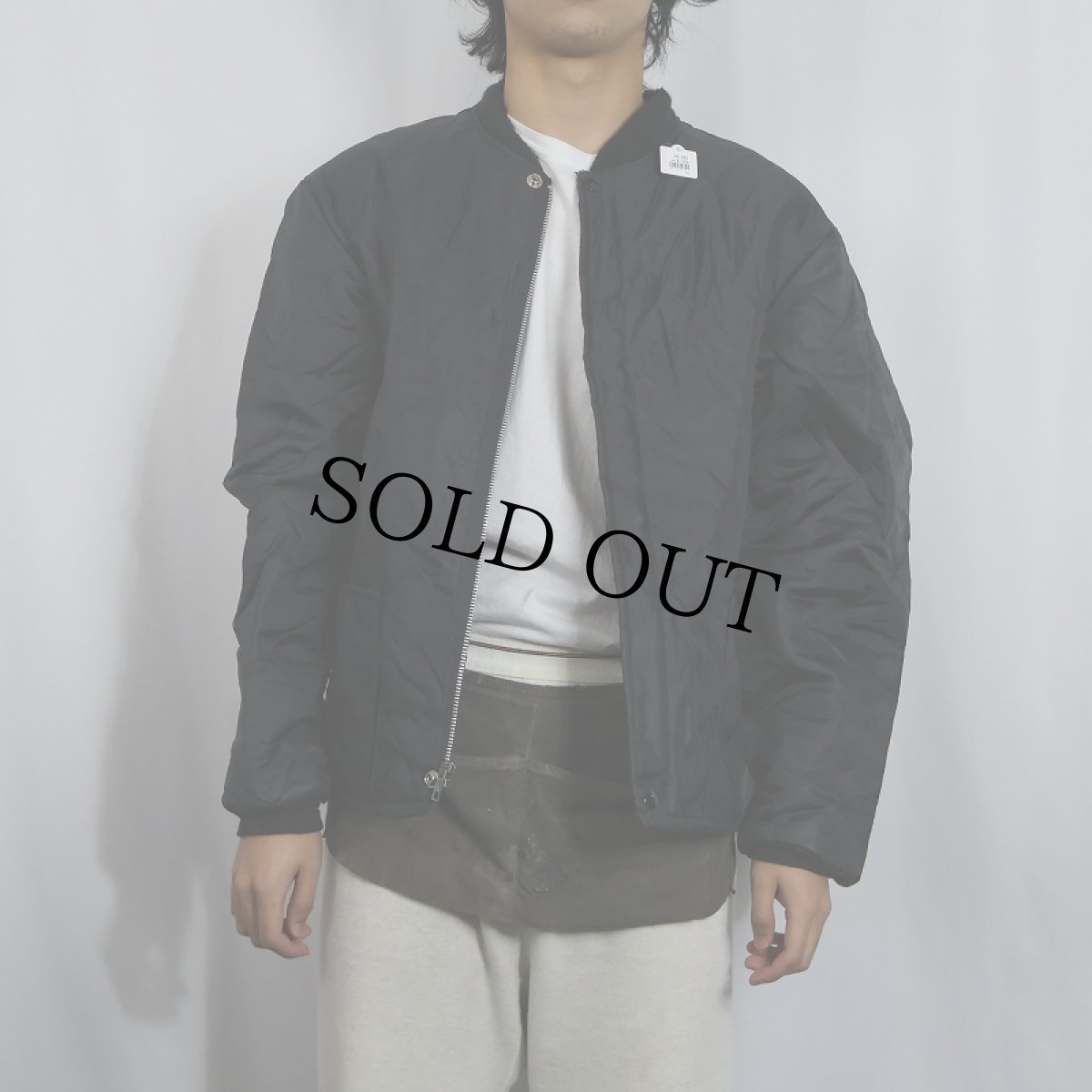 画像2: 〜90's USA製 中綿入り キルティングジャケット BLACK L (2)