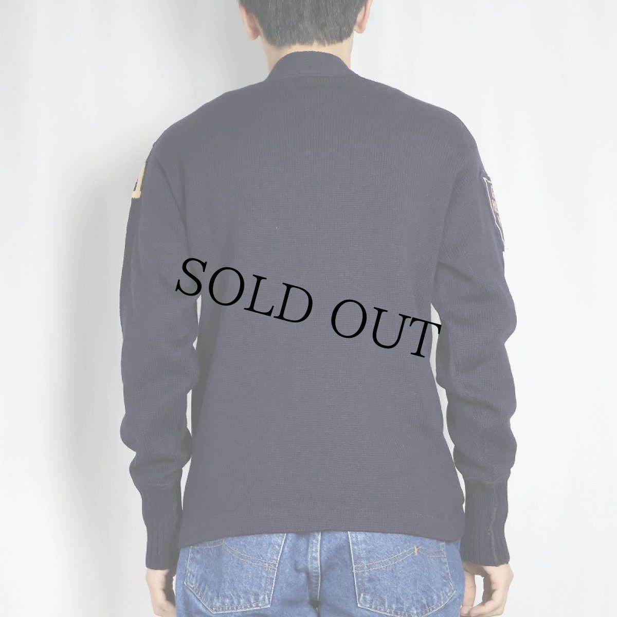 画像3: 〜60's レタードニットカーディガン NAVY (3)