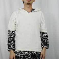 画像2: 60's Hanes ハーフジップ 半袖スウェットフーディー L (2)