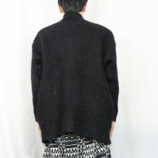 画像3: 90's St.Michael UK製 モヘア×アクリル シャギーニットガウン BLACK SIZE36-38 (3)