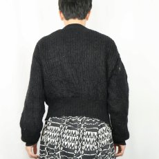 画像3: 90's St.Michael UK製 モヘア×アクリル シャギーニットカーディガン BLACK SIZE40-42 (3)