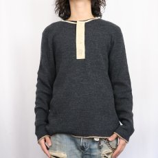 画像2: Ralph Lauren DENIM&SUPPLY ヘンリーネック ウールニットセーター L (2)