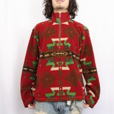 画像2: POLO Ralph Lauren CANADA製 ネイティブ柄 ハーフジップ フリースジャケット L (2)