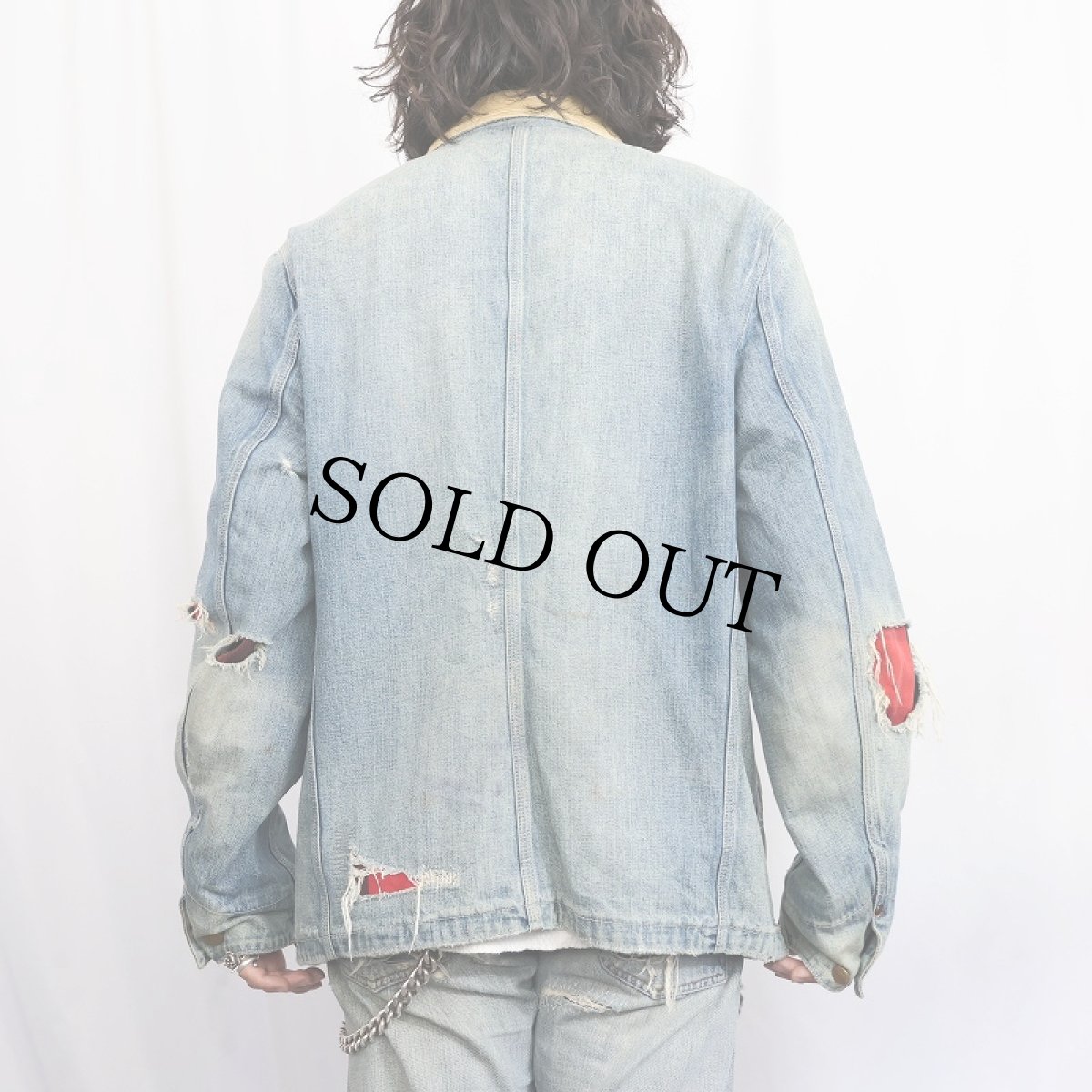 画像3: Ralph Lauren DENIM&SUPPLY チェック柄ライナー デニムカバーオール L (3)