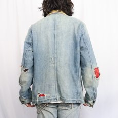 画像3: Ralph Lauren DENIM&SUPPLY チェック柄ライナー デニムカバーオール L (3)