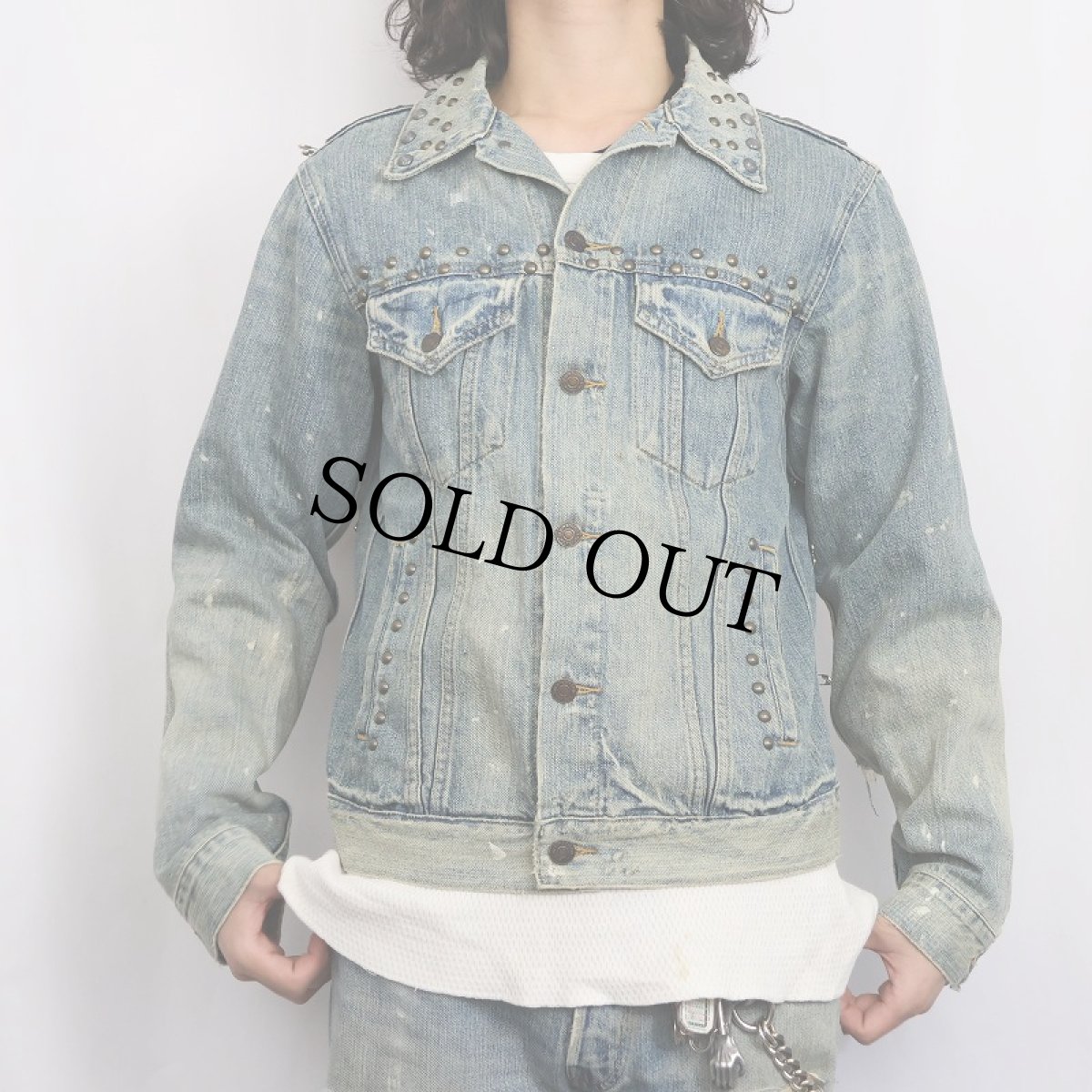 画像3: Ralph Lauren DENIM&SUPPLY 星条旗×スタッズ デニムジャケット M (3)