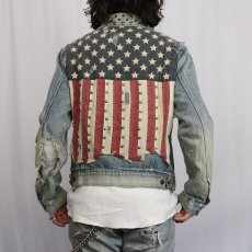 画像4: Ralph Lauren DENIM&SUPPLY 星条旗×スタッズ デニムジャケット M (4)