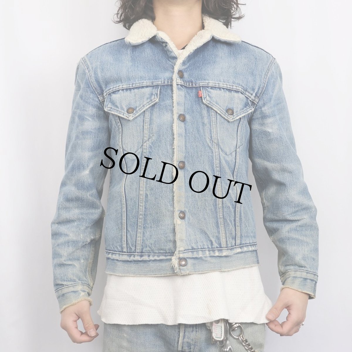 画像2: 70's Levi's デニムボアジャケット SIZE38 (2)