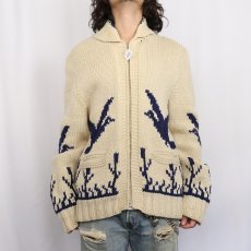 画像3: 60〜70's 鳥柄 カウチンニットジャケット (3)