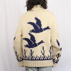 画像4: 60〜70's 鳥柄 カウチンニットジャケット (4)