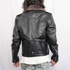 画像3: 70's MONTGOMERY WARD 襟ボア ダブルライダースジャケット BLACK SIZE40 (3)