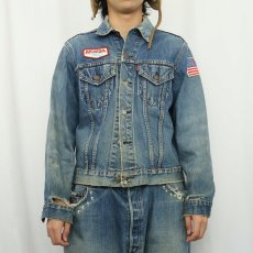 画像3: 60〜70's LEVI'S 70505 BIGE "HONDA" パッチ付き デニムジャケット SIZE40 (3)