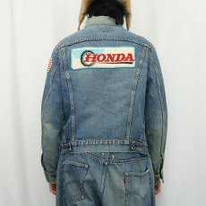 画像4: 60〜70's LEVI'S 70505 BIGE "HONDA" パッチ付き デニムジャケット SIZE40 (4)